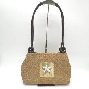 Sun N‎ Sand Womens Shoulder Bag Starfish Woven Tote Coastal Boho Resort Beachy